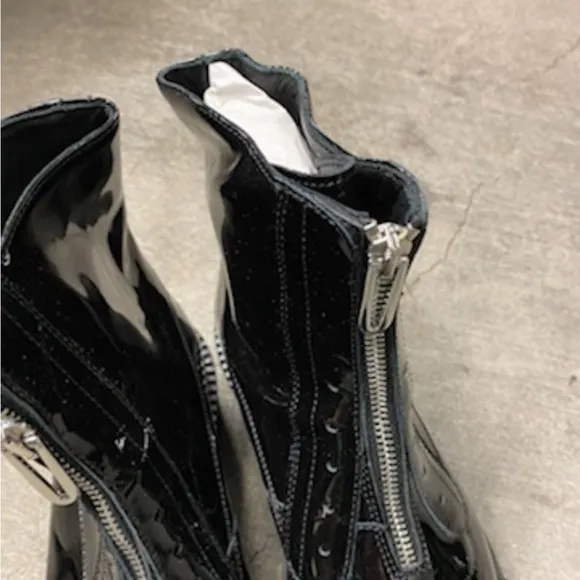 🆕 Aquatalia Patent Ankle Boots Middle Sip