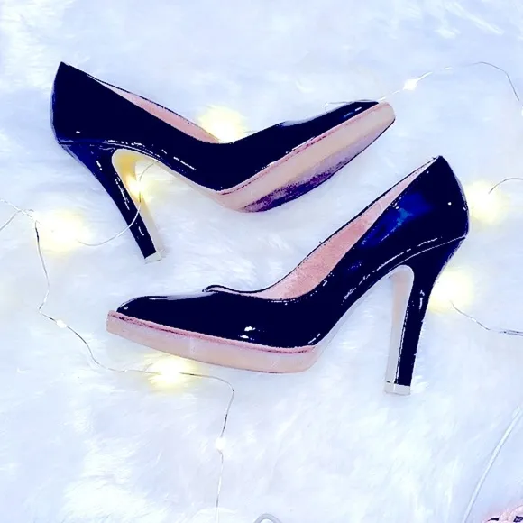 » Chinese Laundry « Sexy Black Patent Leather Pumps, Round-Toe Rubber Soles, 9M