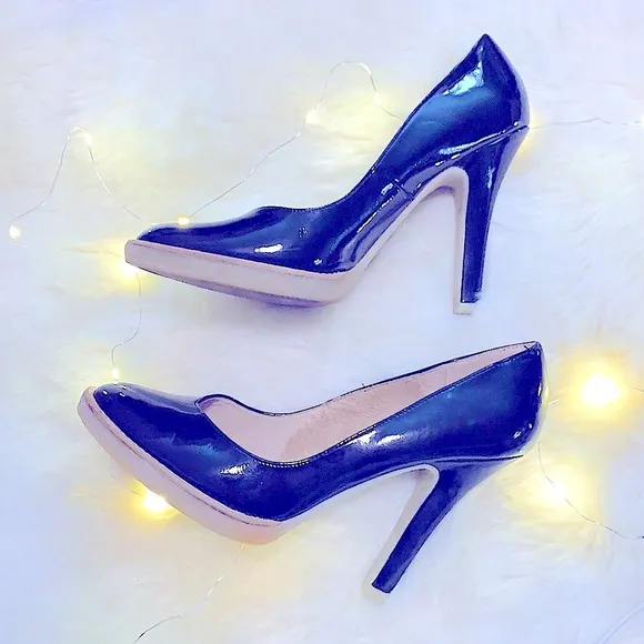 » Chinese Laundry « Sexy Black Patent Leather Pumps, Round-Toe Rubber Soles, 9M