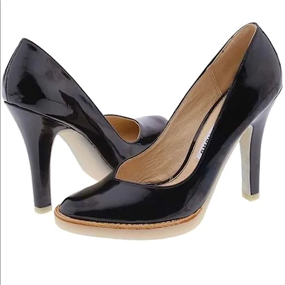» Chinese Laundry « Sexy Black Patent Leather Pumps, Round-Toe Rubber Soles, 9M