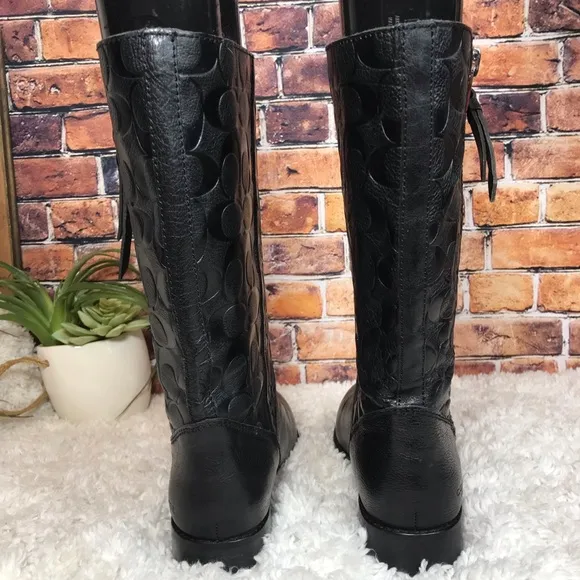 🍀🌸 Coach Black Valentine Leather Boots🌸🍀