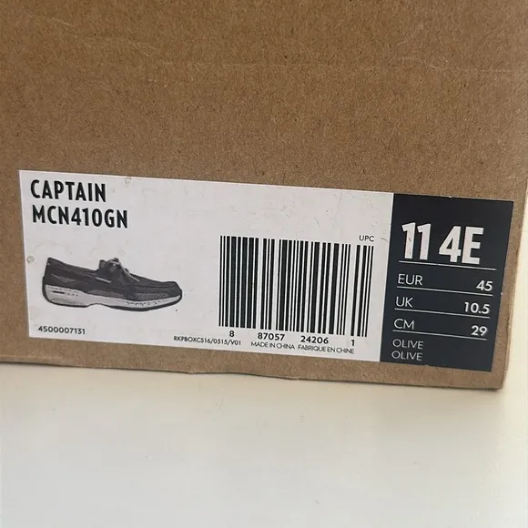 🆕 DUNHAM Mens Captain Slip Resistant Boat Shoes, Olive SIZE 11 4E WIDE WIDTH