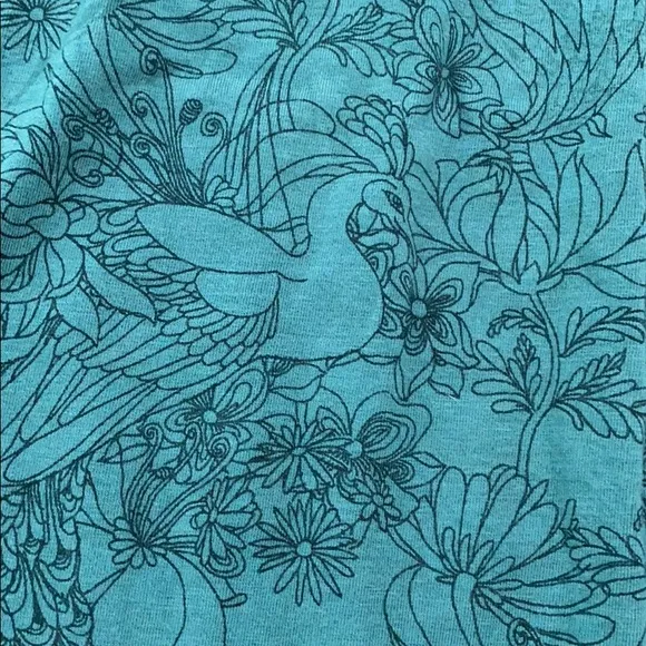 ❤️ Ella Moss Mock Neck Green Printed Swing Dress Size XS NWOT