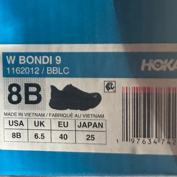 🆕 [Hoka] Women's Bondi 9 Black/Black Sneaker Sz: 8B