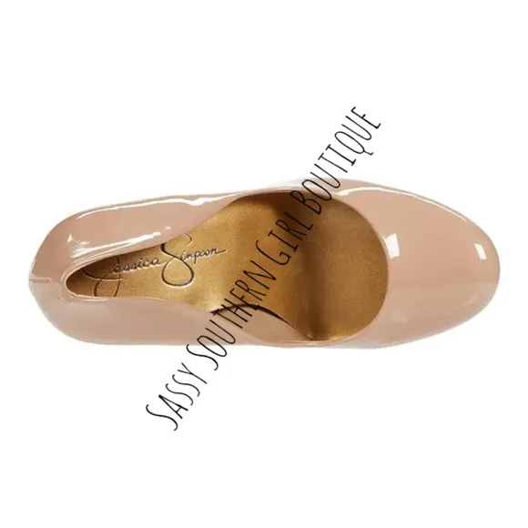 ⭐🆕 Jessica Simpson nude patent leather pumps
