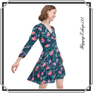 ♠️ kate spade NY Women’s Floral Swirl Dress, Black Multi