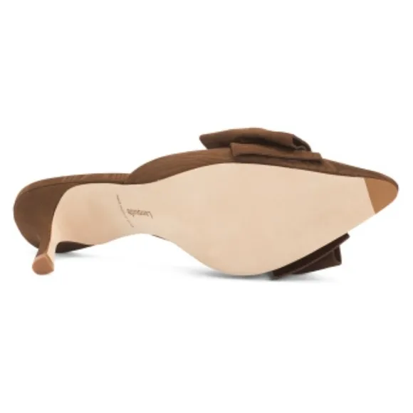 ✨️🤎 Larroude Brown Cinnamon Mini Elle Bow Pumps Made In brazil New In Box ✨️🤎