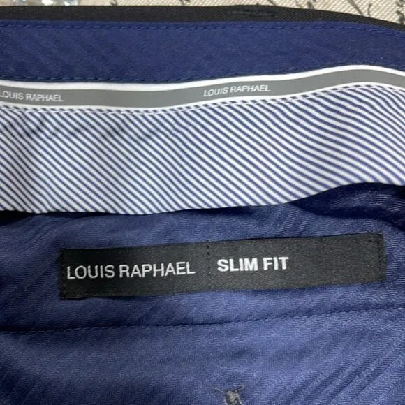 🎁 Louis Raphael Comfort Stretch Stria Slim Fit Flat Front Dress Pant