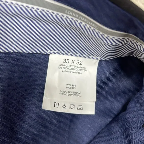 🎁 Louis Raphael Comfort Stretch Stria Slim Fit Flat Front Dress Pant