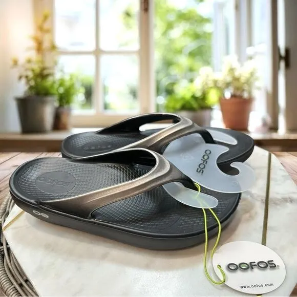 🔥 OOFOS OOLALA Luxe Recovery Calypso Sandal Fipflop Size 6 EU 37