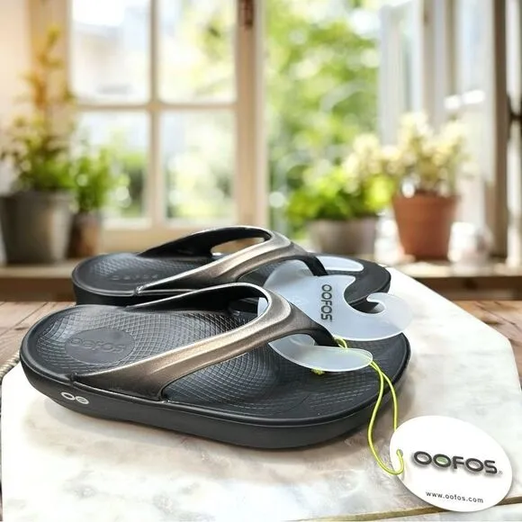 🔥 OOFOS OOLALA Luxe Recovery Calypso Sandal Fipflop Size 6 EU 37
