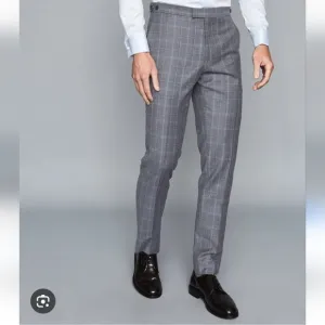 || REISS || Glover dress pants, wool, slim fit, blue plaid, men's, 30x34
