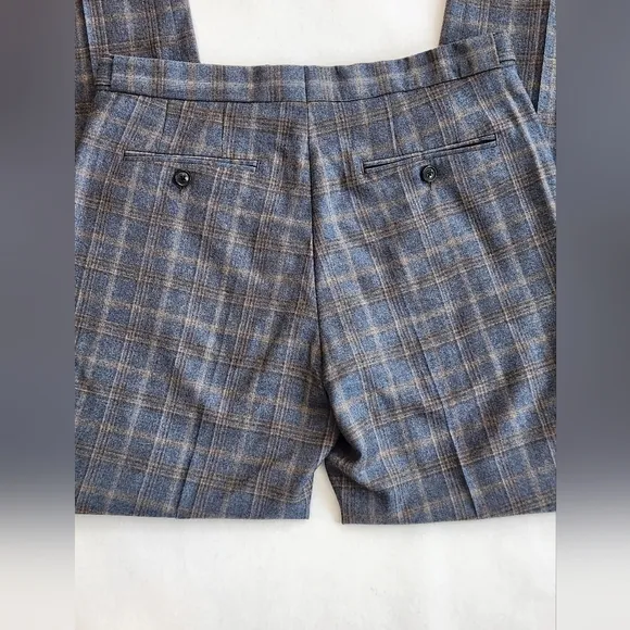 || REISS || Glover dress pants, wool, slim fit, blue plaid, men's, 30x34
