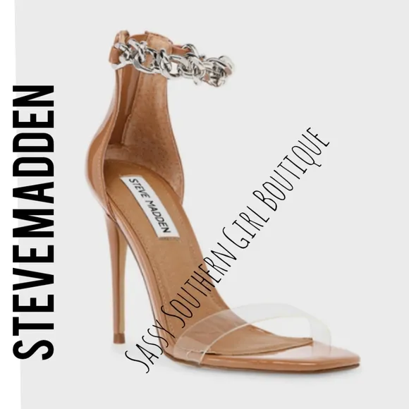 🆕⭐ STEVE MADDEN tan nude chain stiletto heels