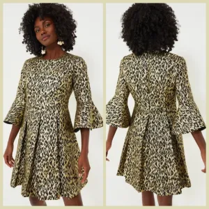🆕️ 🐆Tuckernuck🐆 - Gold Leopard Mel Dress