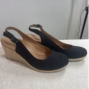 🍓 Vionic Women’s Coralina Comfort Wedge Slingback Espadrilles Size 10 Black