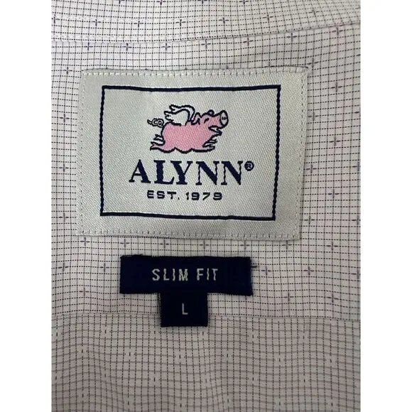 $150‎ ALYNN Mens Evan Slim Fit Purple Dress Shirt Button Up Sz L
