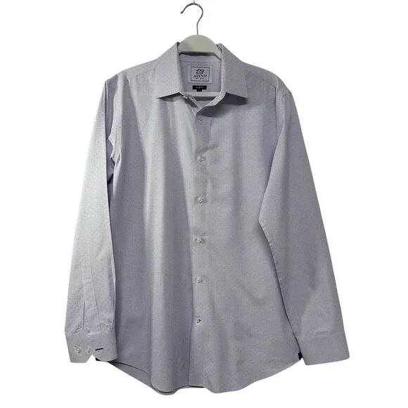 $150‎ ALYNN Mens Evan Slim Fit Purple Dress Shirt Button Up Sz L