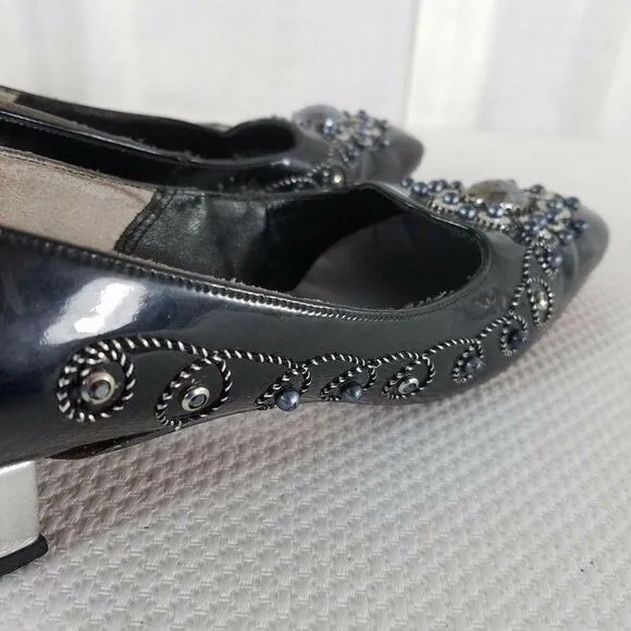 1950s Chandlers French Room Originals Black Patent Leather Shoes Size 6