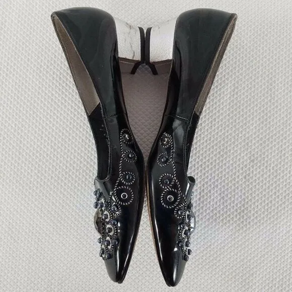 1950s Chandlers French Room Originals Black Patent Leather Shoes Size 6
