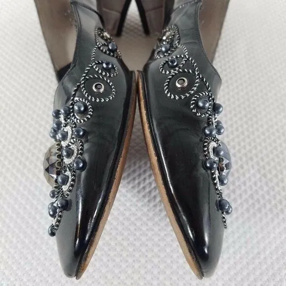 1950s Chandlers French Room Originals Black Patent Leather Shoes Size 6