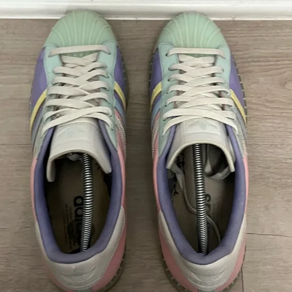 2008 Adidas Superstar 1 Clear Patent Leather Pastel 'Easter' Shoes Men's Size 12