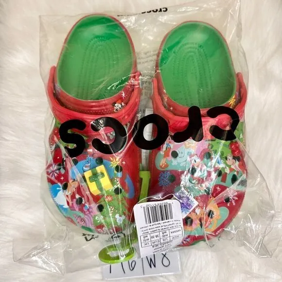 2023 Mickey Mouse &amp; Friends Holiday Christmas CROCS Shoes Disney NWT M4 M5 M6 M8