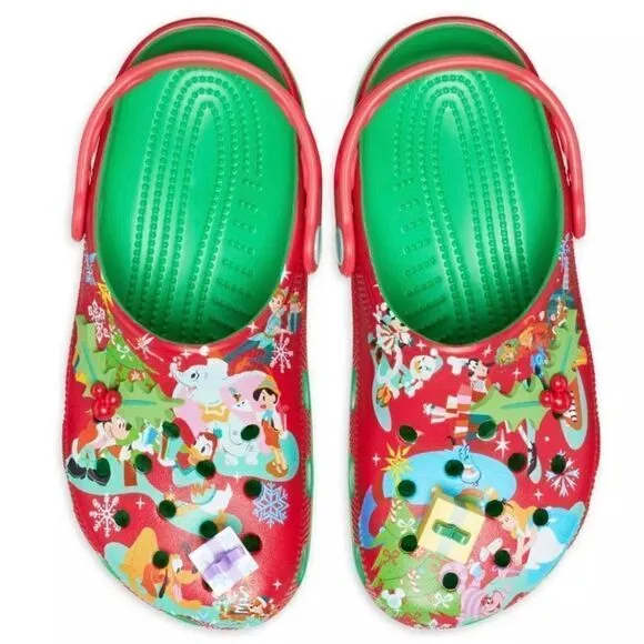 2023 Mickey Mouse &amp; Friends Holiday Christmas CROCS Shoes Disney NWT M4 M5 M6 M8