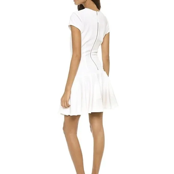 $228 Torn by Ronny Kobo Luxury Gina White Cap Sleeved Tennis Styled Dress 0060