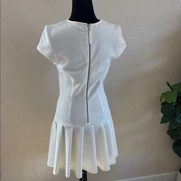 $228 Torn by Ronny Kobo Luxury Gina White Cap Sleeved Tennis Styled Dress 0060
