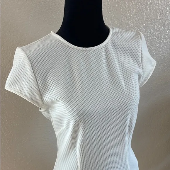 $228 Torn by Ronny Kobo Luxury Gina White Cap Sleeved Tennis Styled Dress 0060