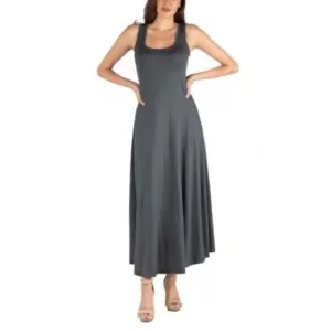 24Seven Comfort Apparel Slim Fit A Line Sleeveless Maternity Maxi Dress NWT