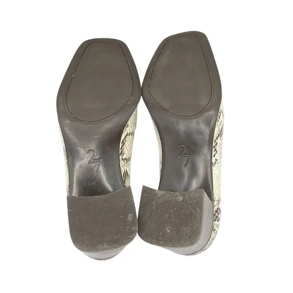27 EDIT  Leather Snake Print Slip-On Chunky Block Heel Women’s Shoes Size 7.5M