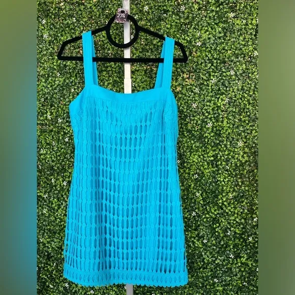 274 SIMKHAI Artemis Open-Knit Cotton And Crepe Mini Dress