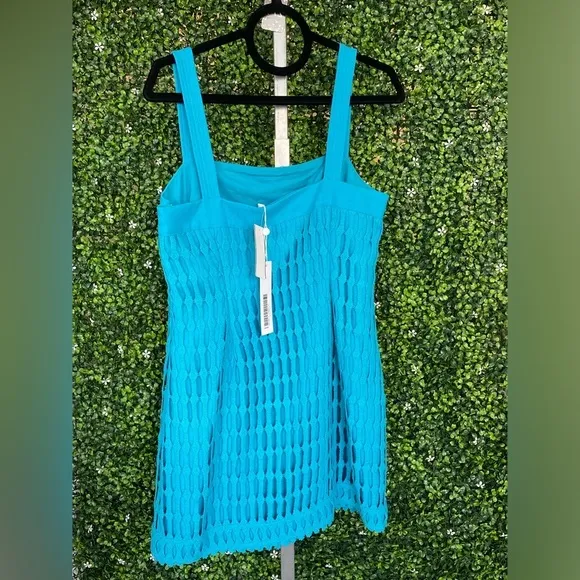 274 SIMKHAI Artemis Open-Knit Cotton And Crepe Mini Dress