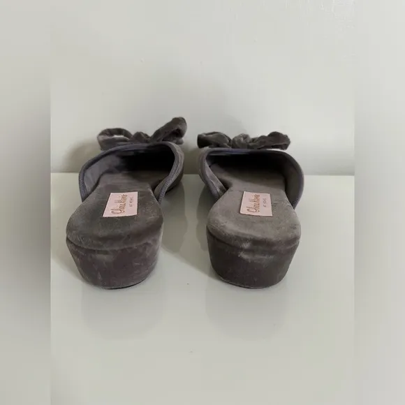 370$ Olivia Morris At Home Daphne In chic &amp; soft Silver Birch Slippers Sz40/US 9
