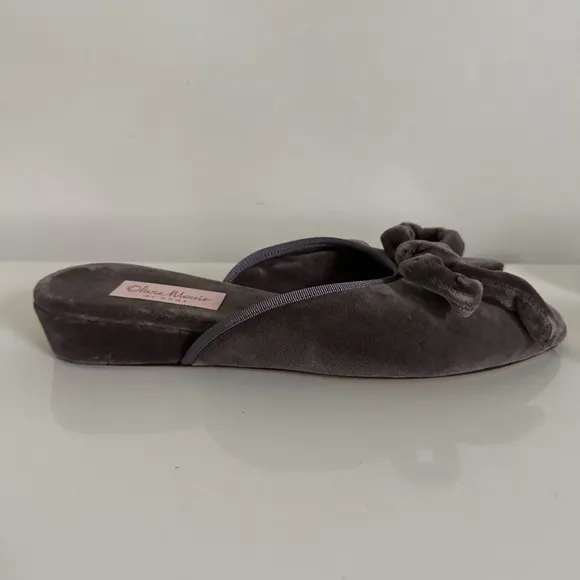 370$ Olivia Morris At Home Daphne In chic &amp; soft Silver Birch Slippers Sz40/US 9