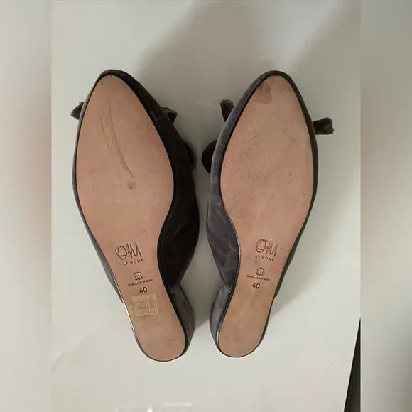 370$ Olivia Morris At Home Daphne In chic &amp; soft Silver Birch Slippers Sz40/US 9