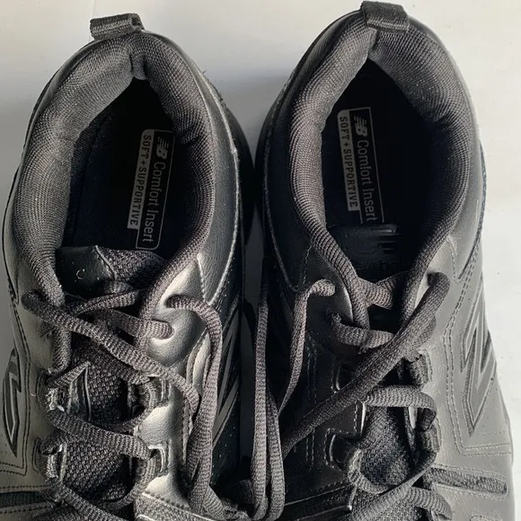 375 New‎ Balance Slip Resistant Black Leather Shoes Men’s Size 10.5