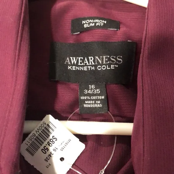 ‼️#388 ⚫️NWT Kenneth Cole Awearness Dress Shirt
