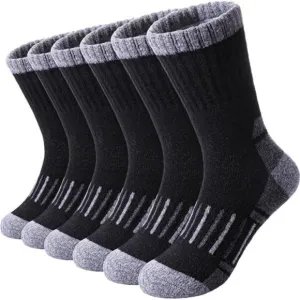6 Pairs, Kids Merino Wool Socks Winter Warm Thick Thermal Cushion Crew Socks