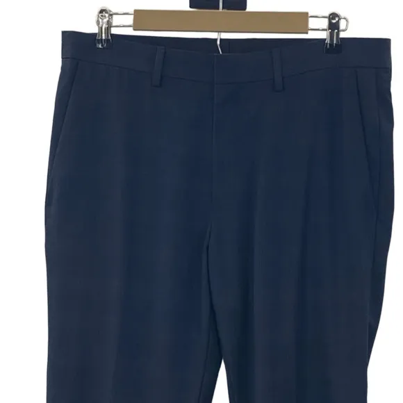 81. Kenneth Cole Reaction Men's Navy Slim Fit Windowpane Dress Pants 34 x 34