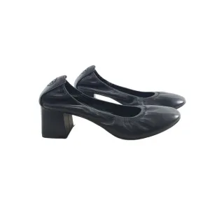 8.5 Tory Burch 55 MM Eddie Pump Chunky Block Heel Ballet Perfect Black Soft