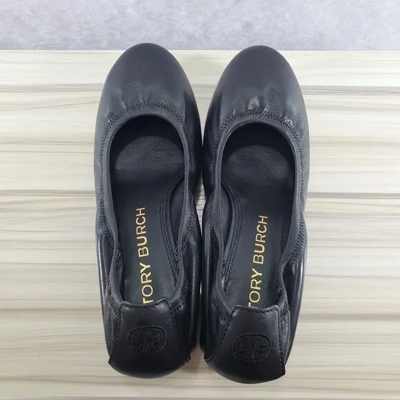 8.5 Tory Burch 55 MM Eddie Pump Chunky Block Heel Ballet Perfect Black Soft
