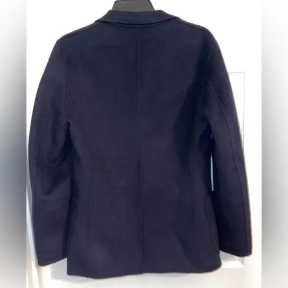89. Express Slim Solid Blue Wool-Blend Hand Finished Blazer