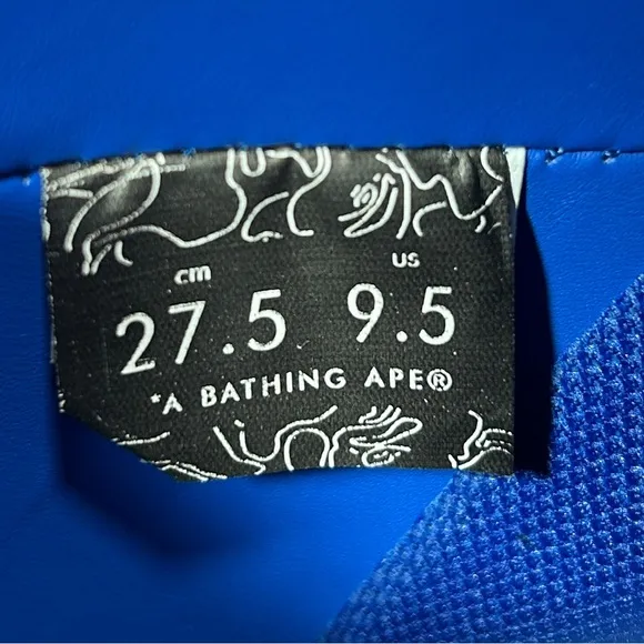 A Bathing Ape Bape Sta Patent Leather White Blue Shoes Size: 9.5 M