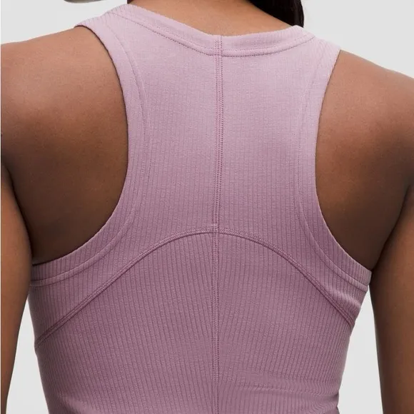 (A12) Ribbed Softstreme Slim-Fit Tank Dress, Size 8, Color Lavender Lux, NWT