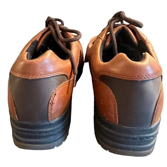 Abeo Rayburn Slip Resistant Shoes Brown Leather Casual Oxfords Mens Sz 12