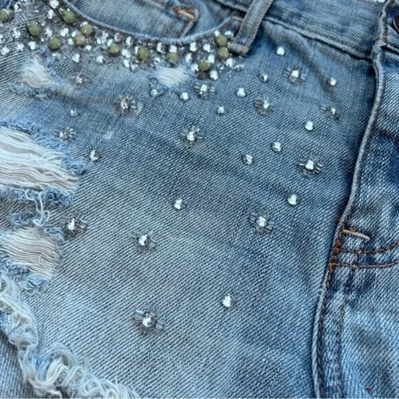 Abercrombie and Fitch Crystal Denim Jean Shorts
