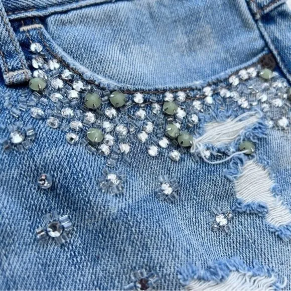 Abercrombie and Fitch Crystal Denim Jean Shorts